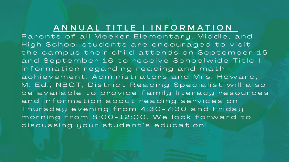 Annual Title One Information
